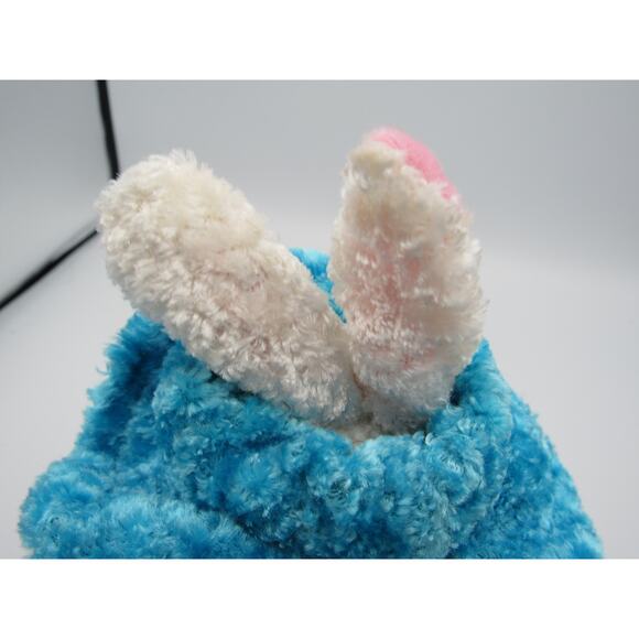 NEW w/ Tags Chenille Bunny Plush Peachtree Playthings Easter White Blue Hat - Picture 11 of 12